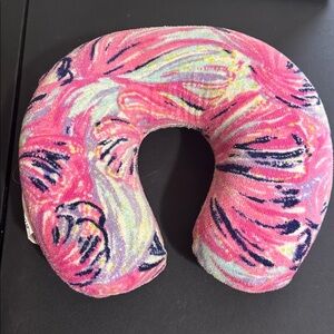 Lilly pulitzer Terry cloth neck pillow